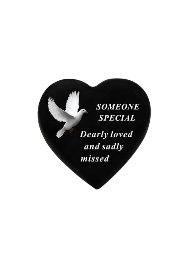 David Fischhoff Graveside Memorial Black Heart with Dove - Someone Special