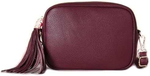 LeahWard Women's Leather Cross Body Camera Bags Tassel Charm Party Wedding Holiday Handbags