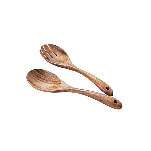 Heycell 10 inches Acacia Salad Servers,2 Pieces