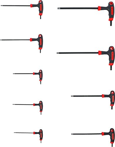 BGS Diy 7880 | Zestaw wkrętaków typu T z bocznym grotem | profil T (do Torx) z otworem | T10 - T50 | 9 szt.