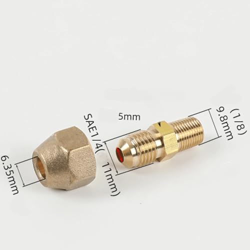 Conector BSPP macho a flare de 6.35mm para unión de tuberías de cobre en climatización 3