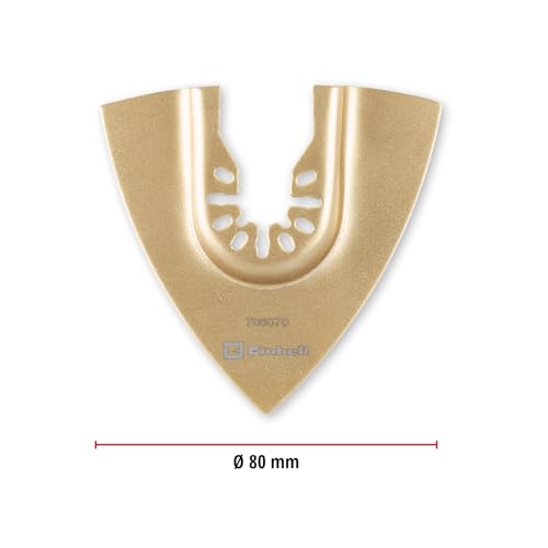 Original Einhell Hartmetall-Delta-Raspel 80mm (Langlebige Hartmetallbestreuung, Open Back Schnellwechselfunktion, Geeignet für Multitools)