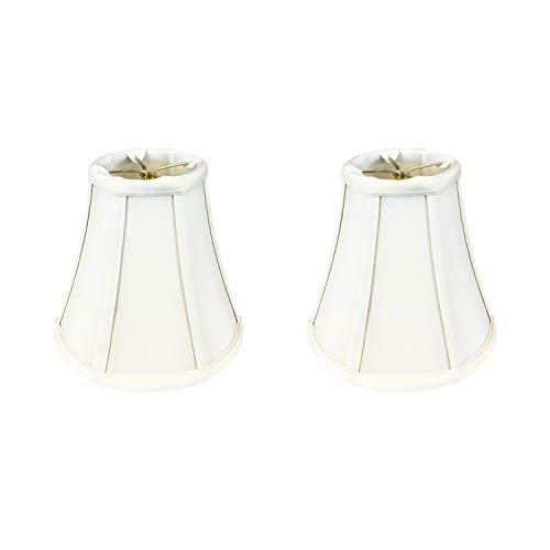 Image of Royal Designs, Inc. BSO-704RC-8WH-2 True Bell Basic Lamp Shade with Round Clip, 4 x 8 x 7.25, White, 2-Pack