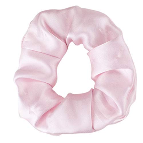 Real Silk Scrunchie for Women, Big Silk Scrunchie for Hair, Silk Hair Tie, Kitsch Scrunchies, 1 Pack (Blush)