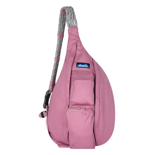 Image of KAVU Rope Sling Bag - Large Crossbody Bags for Women & Men | Hands Free, Cross Body for Travel, Hiking & Everyday Carry, with Padded Back, Adjustable Rope Strap & Cotton Canvas