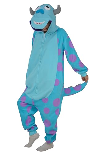 LorranTree Costume Onesie Jumpsuit Pyjama pour Femmes Hommes Adultes Relaxo Pyjama Animal Noël Halloween Combinaison de Nuit, bleu, M