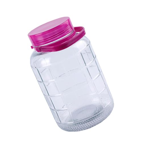 LOLIPPYY 食品グレードガラス製密封泡酒瓶 保存容器 漬物 乾物 果実酒酵素用 透明密閉ジャー 臭い漏れ防止 キッチン用多機能保存ボトル