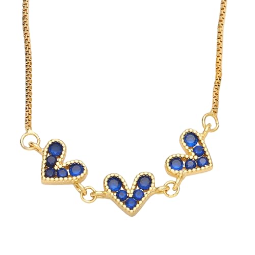 Bijou romantique en cristal rose LXGGUC, collier pont élégant cœur arc-en-ciel