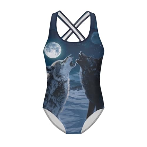 Image of Yzaoxia Girls' Swimwear One Piece Swimsuit for Kids Scoop Neck Bathing Suit Round Neck Swim Wear 5-14Y