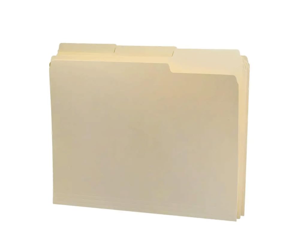 12-Pack Letter Size Manila File Folders – Three-Tab Cut, For Home, Office, School