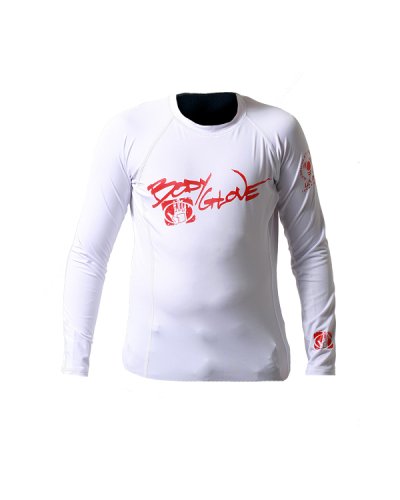 Camiseta Body Glove Junior de manga larga blanca para evitar roces de tablas y arena en niños