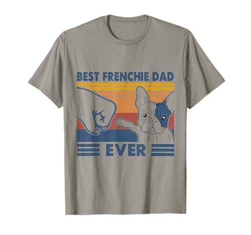Vintage Best Frenchie Dad Ever Bulldog francese papà Natale Maglietta
