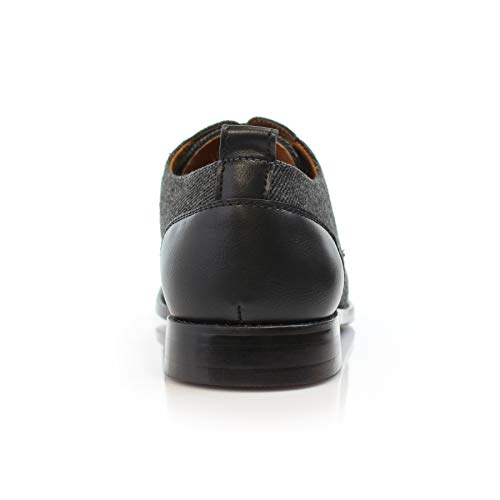 Image of Polar Fox Men's Classic Floral Derby Dress Shoes | Lace-Up Oxford Derby Collection | Derby Fashion Dress Shoes