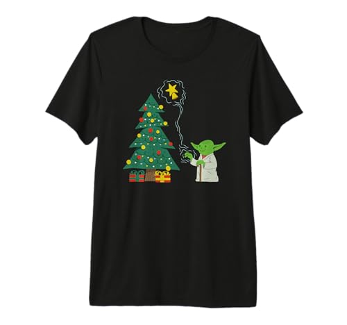 T-shirt Star Wars Yoda de Noël en coton doux pour éviter les pulls de fête irritants