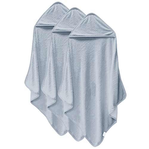Image of Cosy Family 3 Pack Baby Hooded Towels, Rayon Made from Bamboo, Ultra Soft Unisex Bath Towels for Babies,Toddler,Infant - Newborn Essential - Ultra Absorbent Toddler Towels for Baby Boy Girl - Grey