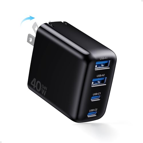 合計40W 急速充電器 タイプc 充電器【4台同時充電・超低温・折畳み式】iPhone 充電器 PD 急速充電 PSE技術基準適合 GaNIII技術 PD3.0/PPS/SCP規格対応 超小型 軽量 iPhone/iPad/AirPods その他USB-C機器対応（ブラック） 買取価格比較