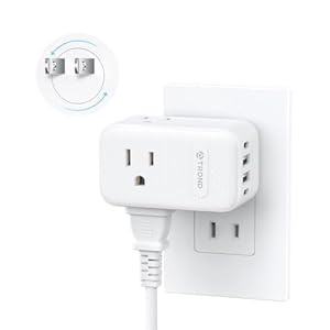 TROND 2 Prong to 3 Prong Outlet Adapter with 360 Rotating Plug, 3 Prong Adapter with USB C PD 20W, Travel Power Adapter for US to Japan, Wall Outlet Extender for Old House Travel Cruise Essentials