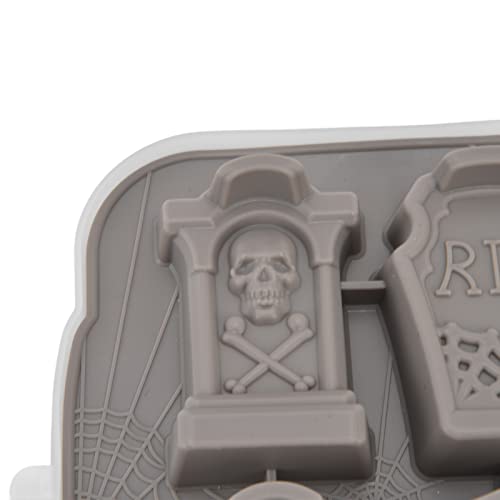 Molde para hielo 6 cavidades silicona gris Halloween miniatura 5