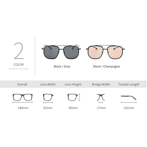 helena Retro Double Bridges Men Sunglasses Shades Fashion Metal Gradient Women Champagne Shades Sun Glasses3