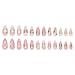 Pink Press on Nails Short Almond Fake Nails 3D Heart Pearl with Rhinestones Glitter Designs Silver Star Stick on Nails Flower Charm Full Cover Glue on Nails Cute Bow False Nails for Women Girls 24Pcs