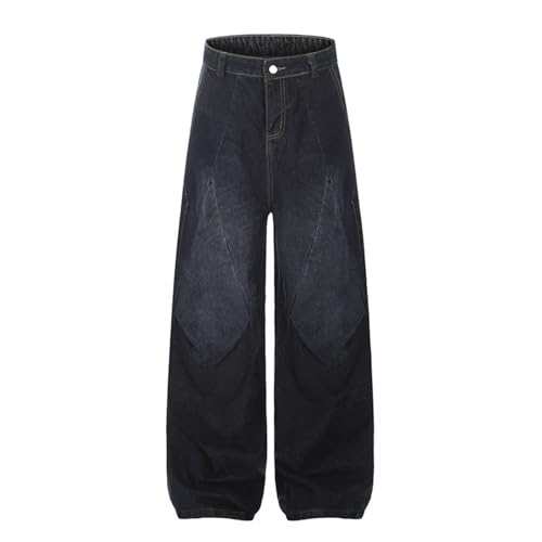 Men's Jeans American Retro Patchwork Loose Daily Casual Pants