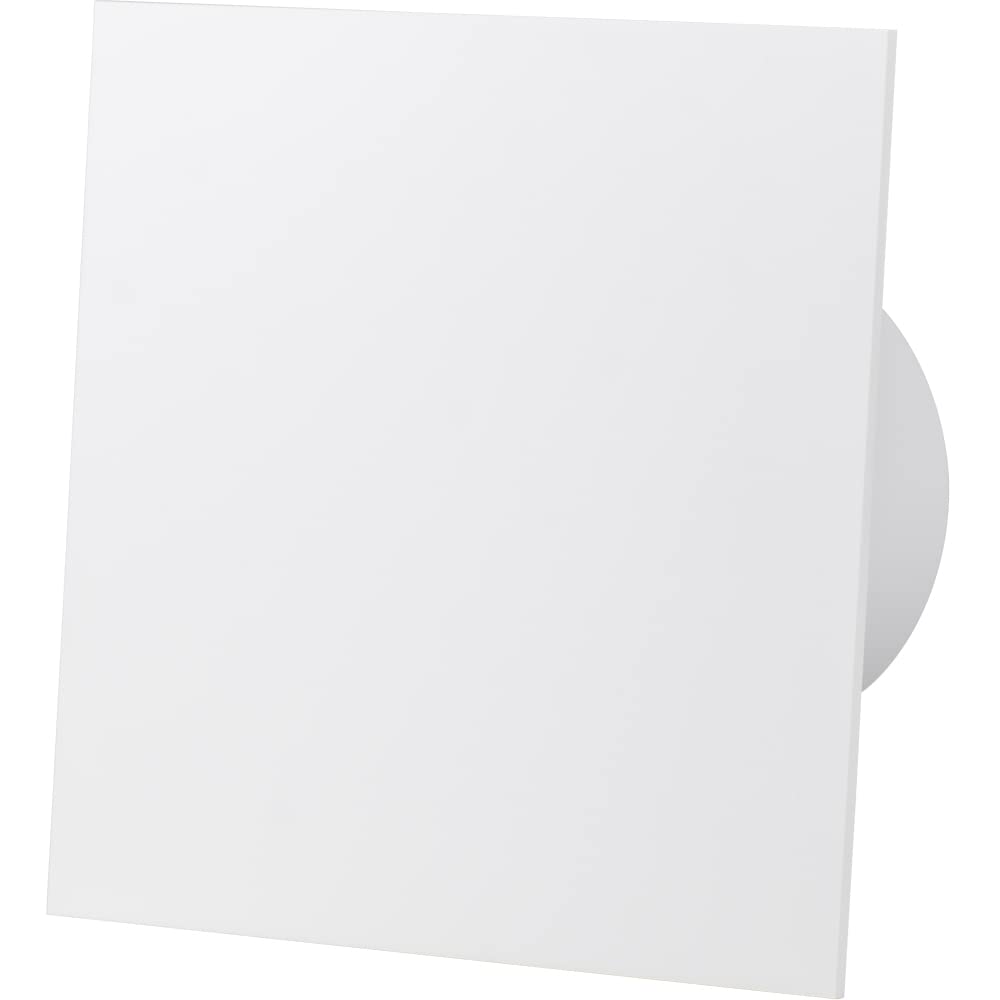 F.H. ANA Design Badlüfter Wandlüfter Deckenlüfter mit Feuchtesensor + Nachlauf Ø 125 mm Dekorative Frontplatte Kugellager Leise (Durchmesser: Ø 125 mm, ABS - Weiß Glanz)