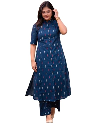 Ensemble pantalon kurta palazzo pour femme vêtement ethnique bleu 5XL