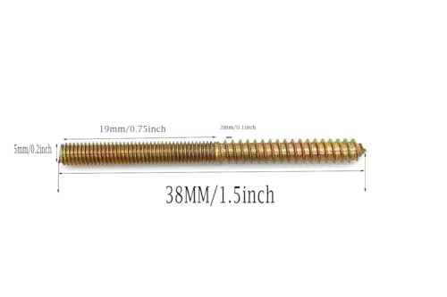 Image of 50PCS 1 /4 * 1-1 /2'' Single Tip Double Ended Tooth Bolt Furniture Hanger Bolt Double Threaded Rod Bolt 38mm Length Self Tapping Screw Furniture Accessories