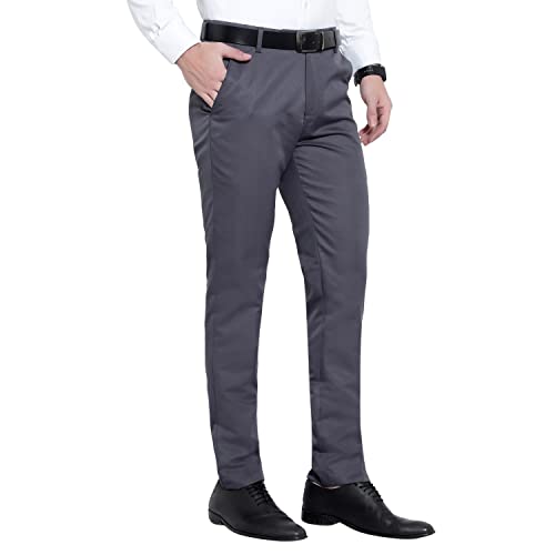 Image of ABLESTAR Men's Polycotton Slim Fit Formal Trouser - Spendex Cotton Casual Pant for Men - Breathable, Lightweight, Adjustable Formal Trouser for Men - Pack of 3