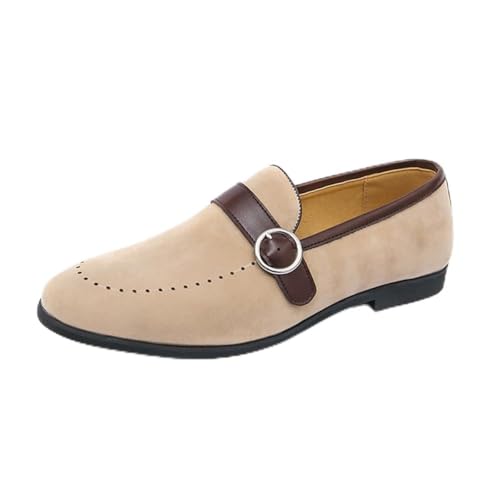 Men's Loafers Slip-On Moccasins Suede Dress Shoes, Lightweight and Breathable with Rubber Sole Stylish Mens Loafers