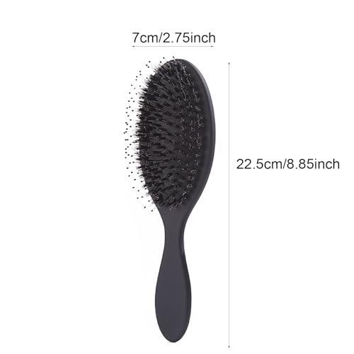 winmiya Paddle Hair Extension Brush Soft Boar Bristle Nylon Brush Detangler Hair Brush for Grooming Detangling Straightening Blowdrying and Refreshing Hair - Image 3