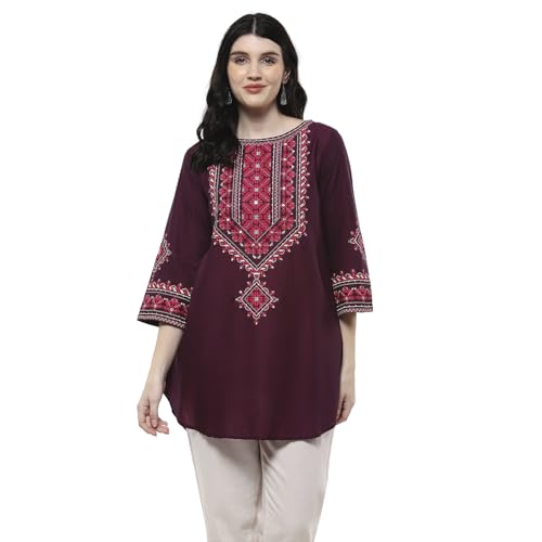 Image of BIBA Women Rayon Straight Printed Kurti