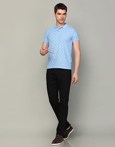 Image of INKKR Men's Printed Polo Neck Half Sleeve Multicolor T-Shirt