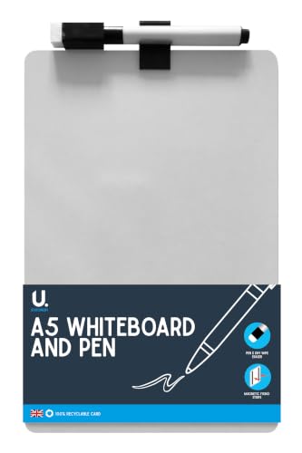 U. A5 Magnetic Dry Wipe Whiteboard with Marker Pen & Eraser