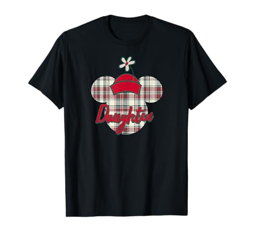 T-shirt de Noël Minnie Mouse fille vêtement de fête imprimé écossais