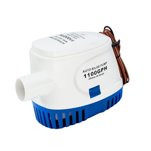 Sanuke 1100GPH Automatic Bilge Pump 1-1/8 Outlet 12V Auto Boat Pumps