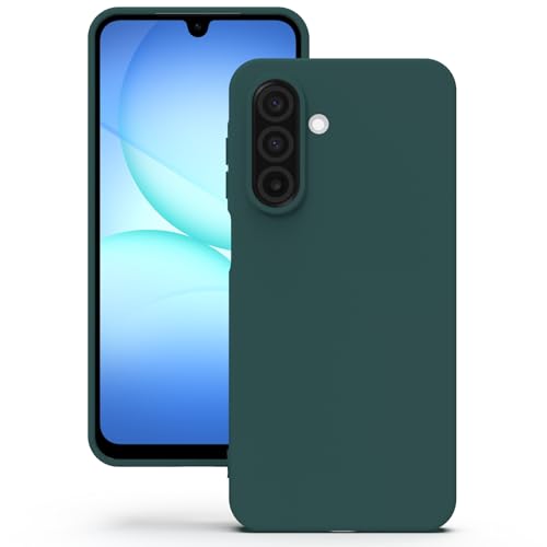 Image of YATWIN Silicone Case for Samsung Galaxy A17 4g /5g, Soft-Touch, Shockproof, DustProof, Antiskid Phone Cover for Samsung Galaxy A17 4g /5g - Dark Green