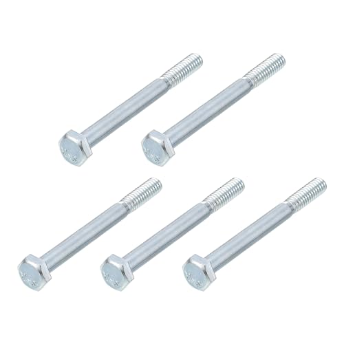 Image of METALLIXITY Hex Bolts (1 /4-20x4) 5Pcs, Carbon Steel Zinc Plated Partial Threaded, Coarse Thread UNC Hex Head Screw Bolt - for Furniture Repair, Silver