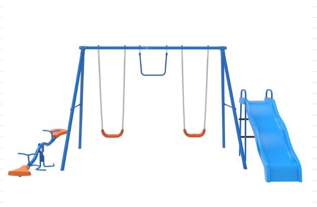 FITNESS REALITY KIDS 6 Station Swing Set with Slide