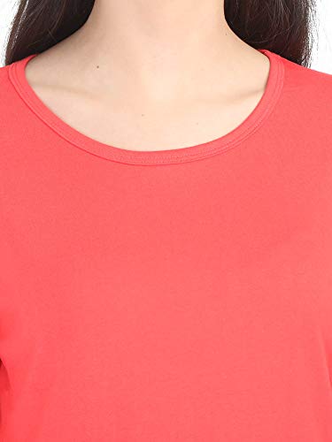 Image of FLEXIMAA Women's Cotton Plain Round Neck Full Sleeve T-Shirt