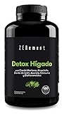 Detox Hígado, con Cardo Mariano, Alcachofa, Diente de León, Acerola, Cúrcuma y Bioflavonoides, 180 Cápsulas | Depurativo, antioxidante, mejora la digestión | Natural, Vegano, No-GMO | Zenement