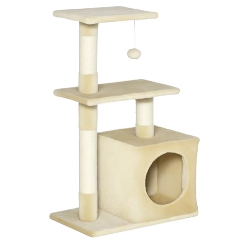 PawHut Arbre à Chat Hauteur 81,5 cm Tour de Jeux pour Chats avec...