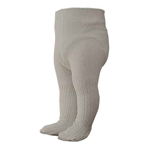 Toddler Baby Girls Fleece Lined Tights Infant Warm Cable Knitted Cotton Leggings Solid Color Pantyhose (Grey, 2-4 Years)