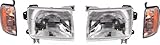 Garage-Pro Driver and Passenger Side Headlight Kit for Nissan Frontier Base SE XE 1998-2000 Halogen With bulb(s) W/Corner Light Replaces# 260103S525 260603S525 261257Z425 261207Z425