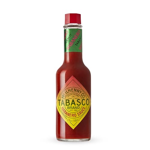 TABASCO® Brand Habanero Sauce, Spicy & Fruity Habanero Hot Sauce, Glass Bottle, Jamaican-Style, Packed with Heat, Great for Wing Sauce, Shrimp Kabobs, & More, 5 Fl Oz (Pack of 1)