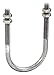 U Bolt w/Nuts, 2 1/2 in, 2020 lb Max Load