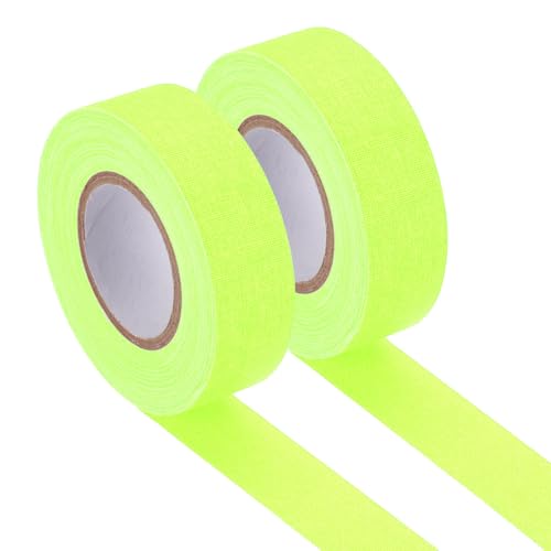 Image of PATIKIL Neon Gaffer Cloth Tape, 0.8 Inch x 65.6 Feet Colored Cotton Glow Tape Markers Fluorescent Blacklight Glow in The Dark Reflect Tape Stickers for Party Decorations, Yellow