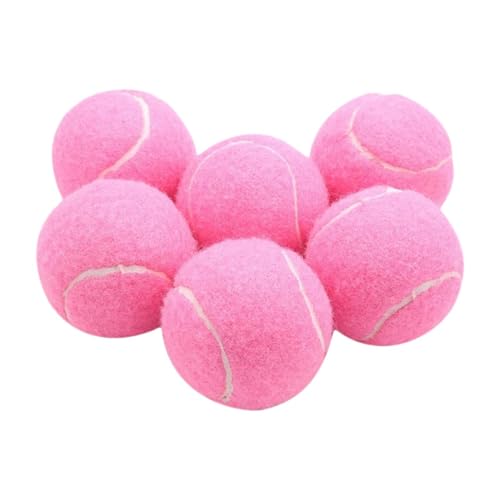 kowaku 6 Stück Tennisbälle, Wettkampf-Tennisbälle, Freizeit-Trainingsbälle, Tennisball Hund, Kindersporttraining Tennis für Tennisunterricht, Turniere, Anfänger Spaziergänge mit dem Hund, Rosa
