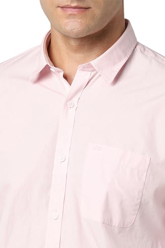 Image of Peter England Men's Solid Slim Fit Full Sleeve Casual Shirt| 100% Cotton