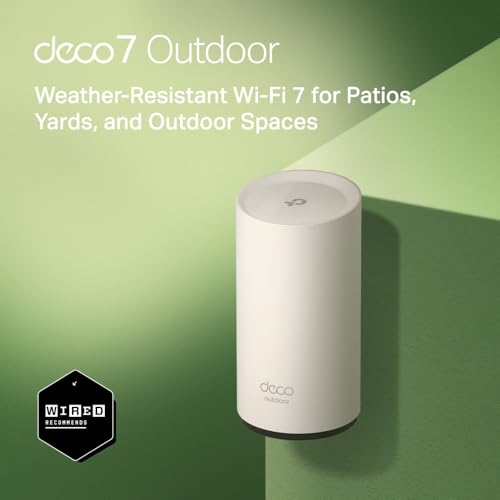 Image of TP-Link Deco 7 Pro Mesh Bundle - 3X BE10000 Tri-Band Indoor Units + 1x BE5000 Dual-Band Outdoor Unit, Covers up to 9,800 sq. ft., 2.5G Wired Backhaul, PoE+, IP65 - BE63 (3-Pack) + BE25 Outdoor